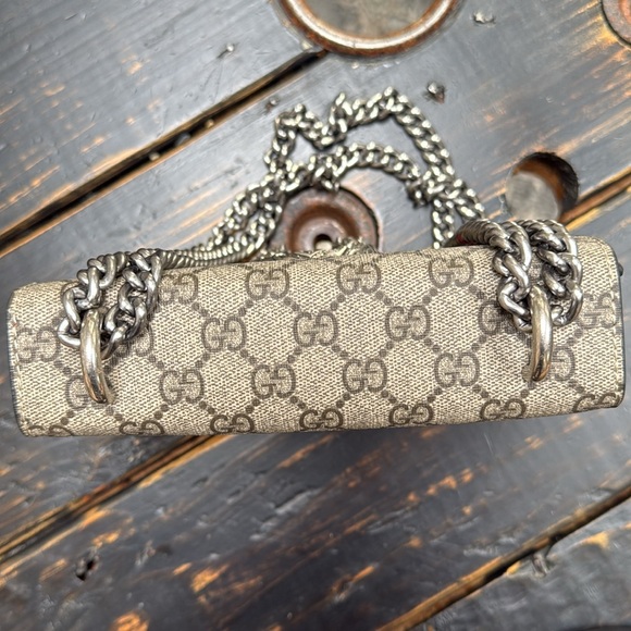 GUCCI Dionysus mini printed coated-canvas and suede shoulder bag - Hibiscus Red - Picture 6 of 17